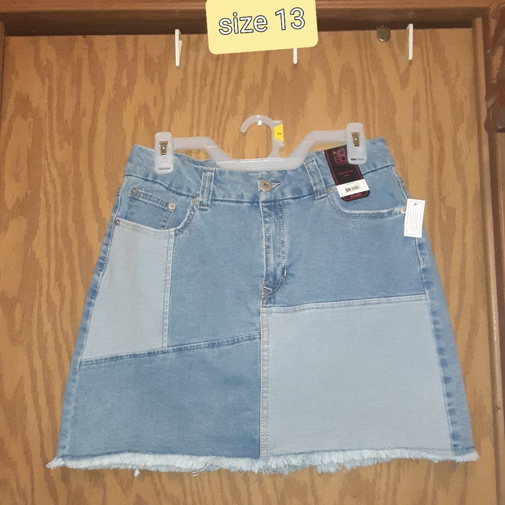 Sexy patchwork denim mini size 13